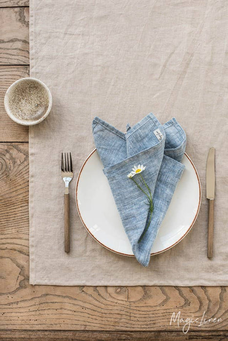 Set of linen napkins in various colors (2 psc.): Natural linen color