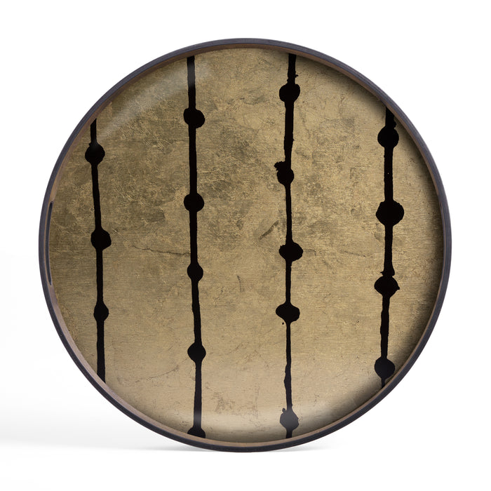 Gold Leaf Dots glass tray