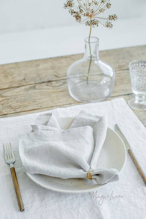 Set of linen napkins in various colors (2 psc.): Light gray