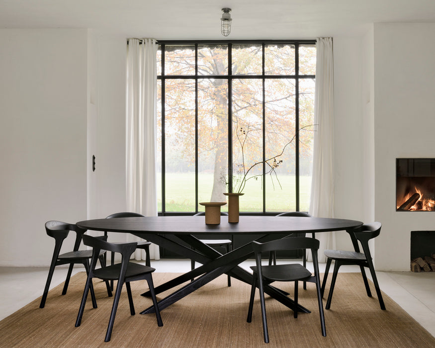 Mikado Oval Dining Table - Oak Black