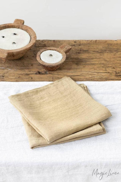 Set of linen napkins in various colors (2 psc.): Natural linen color