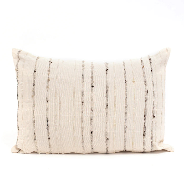 Carmen Pillow - Ivory with Grey/Ivory Stripes
