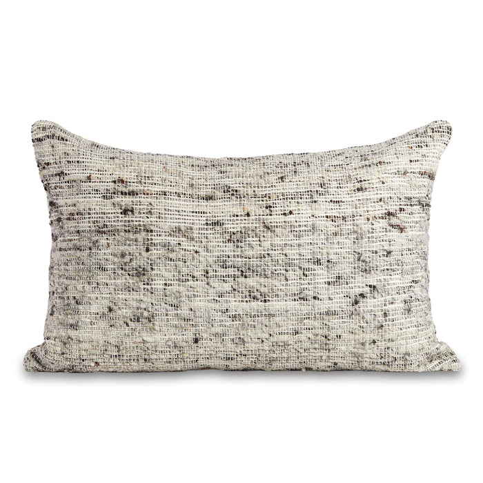 Chunky Wool Lumbar Pillow - Grey