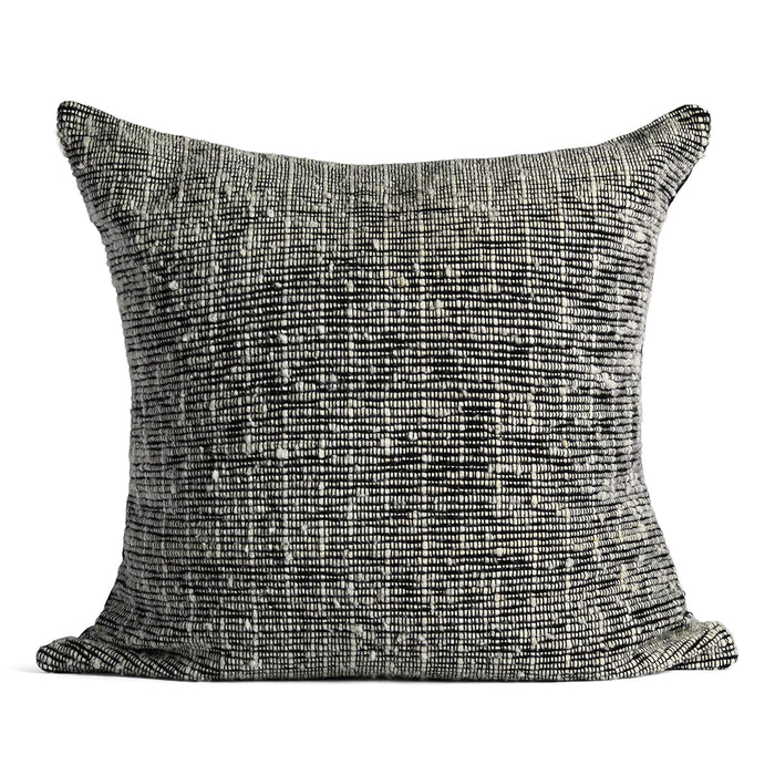 Black Chunky Wool Pillow