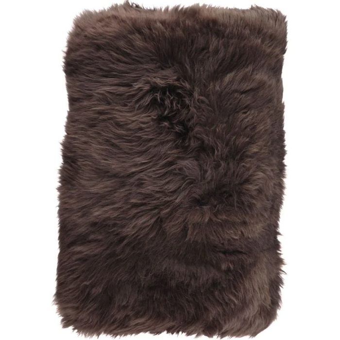 New Zealand Sheepskin Throw Pillow - Chocolate