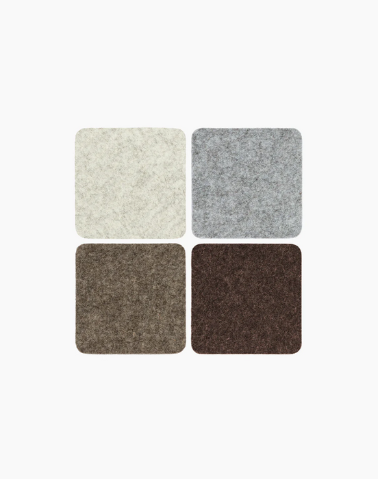 Wool Felt Square Coasters - Earth