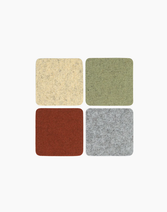 Wool Felt Square Coasters - Ikebana