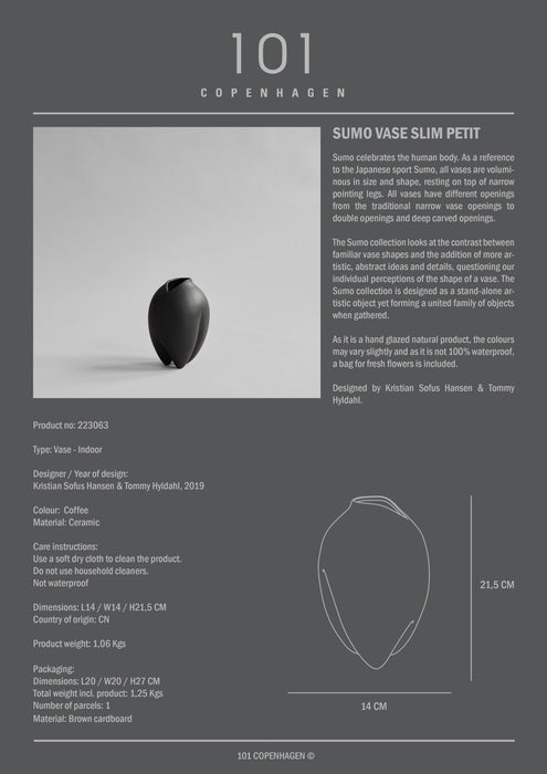 Sumo Vase, Slim Petit - Coffee - 101 CPH