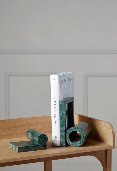 Green Marble Bookends
