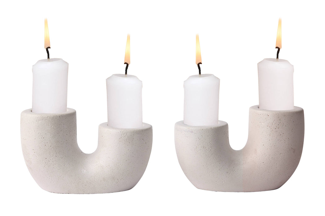 Nordic Style U-Shaped Concrete Candle Holder