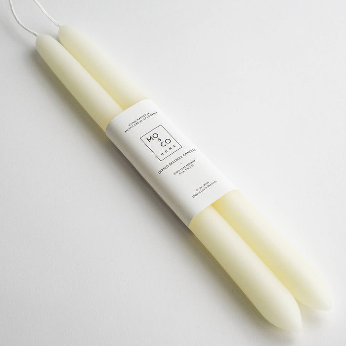 10" & 14" - 100% Beeswax Dipped Candles | Natural White: 14 Inch