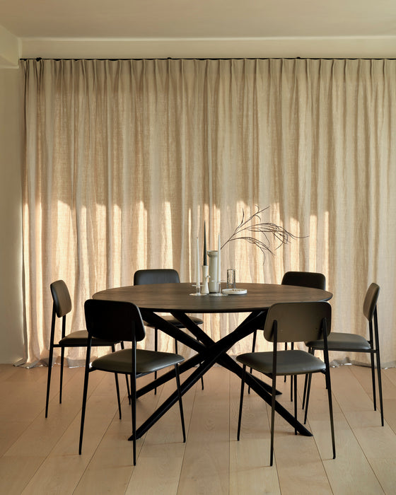 Mikado Round Dining Table - Oak Black
