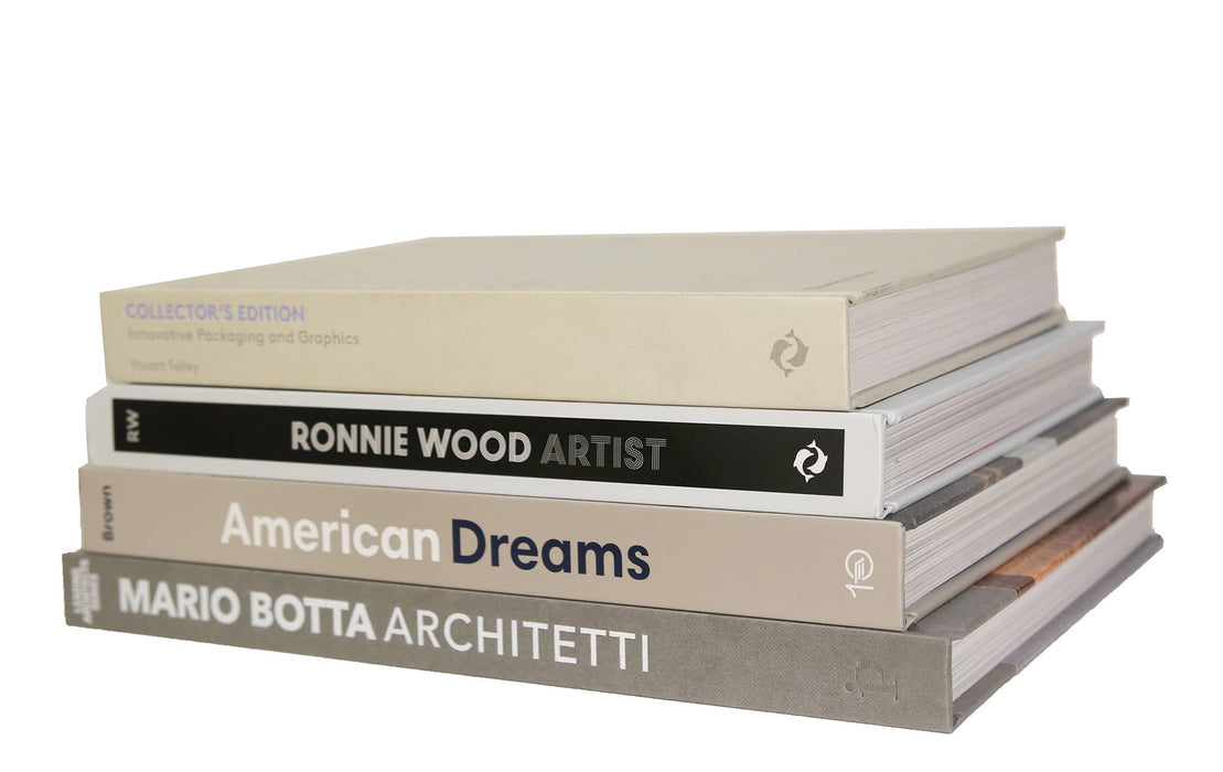 Decorative Grey Books - Smokey Neutrals Coffee Table Stack: Gray