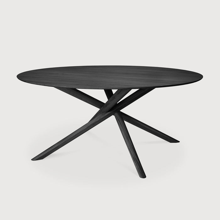 Mikado Round Dining Table - Oak Black