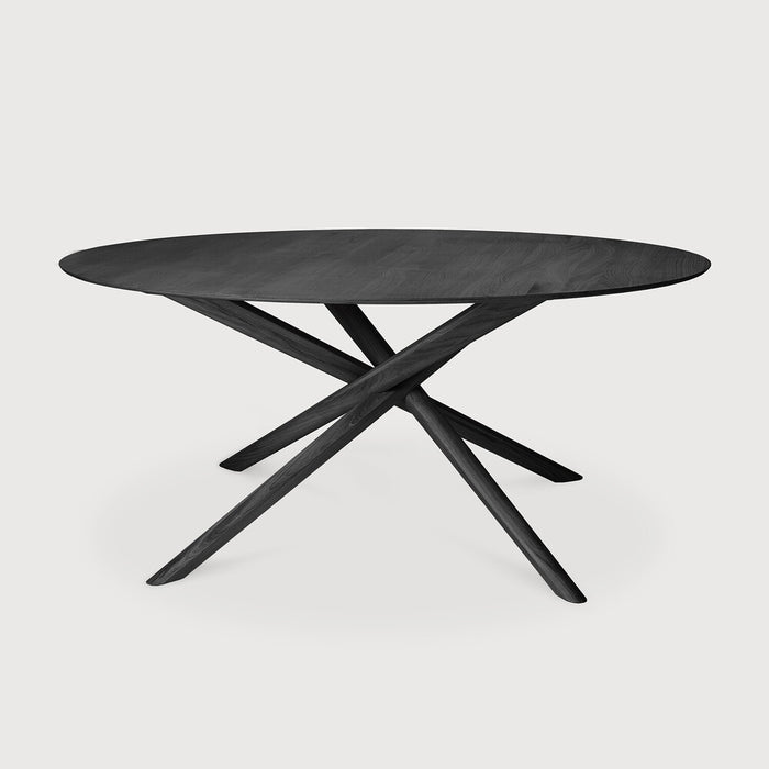 Mikado Round Dining Table - Oak Black