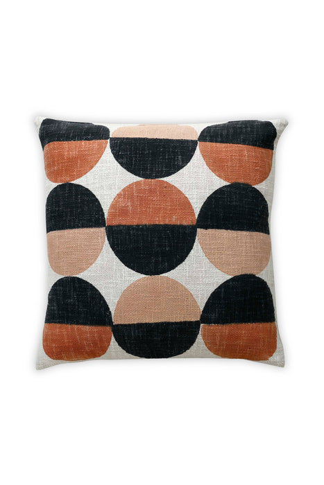 Aaakar Circle Block Printed Throw Pillow Cover