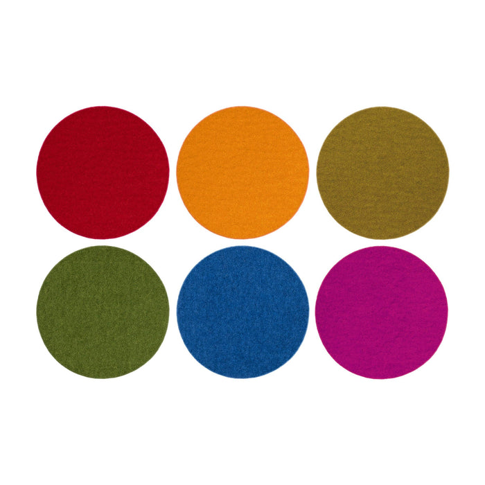 Wool Felt Round Coasters - Rainbow