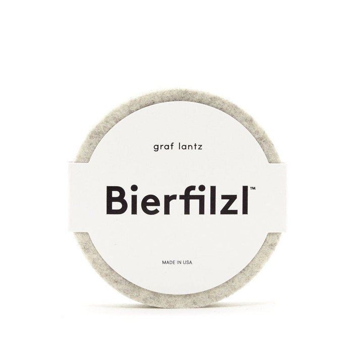 Wool Felt Round Coasters - Heather White