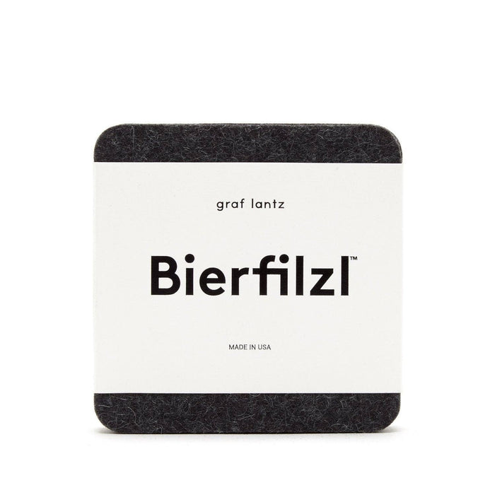 Wool Felt Square Coasters - Charcoal
