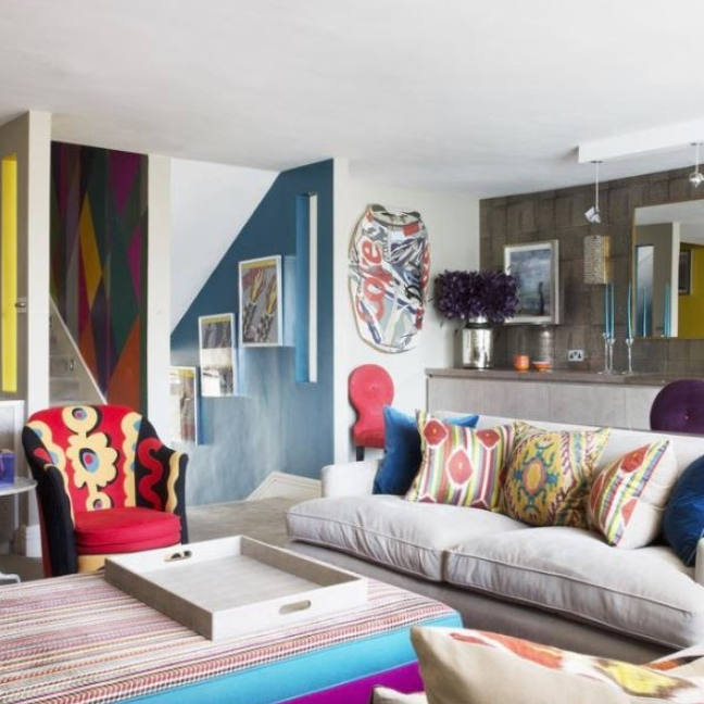 POP PLEASE Rainbow colors rule in this bold Chelsea apartment by Kelling Designs. Photo: Emma Lewis 