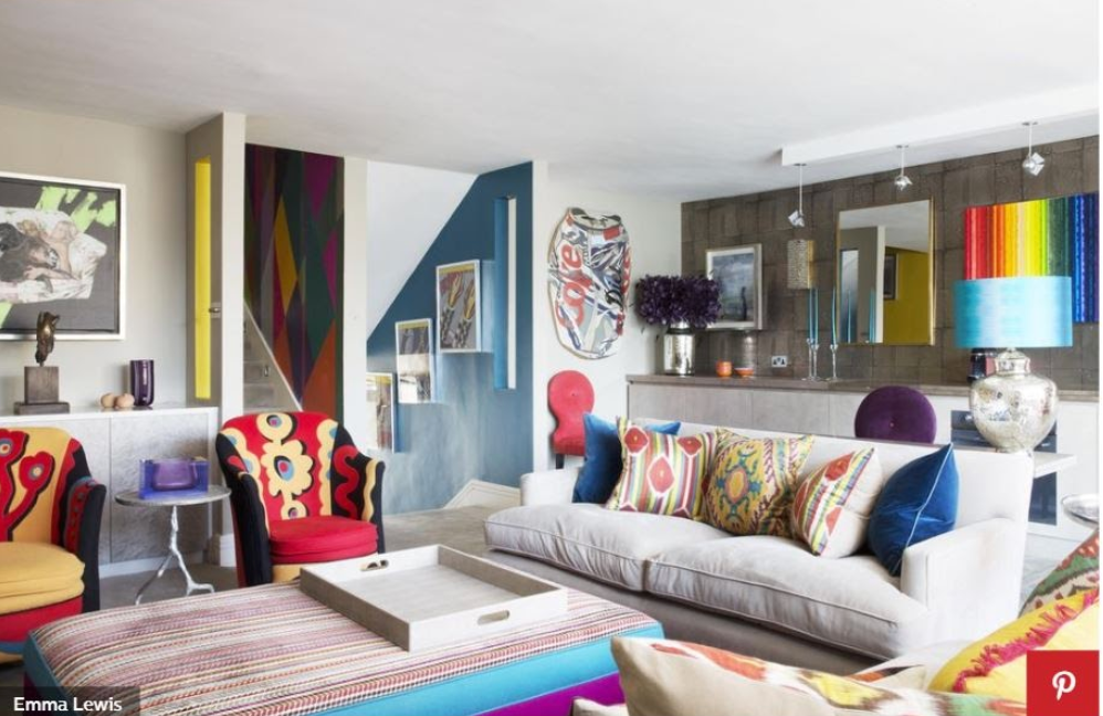 POP PLEASE Rainbow colors rule in this bold Chelsea apartment by Kelling Designs. Photo: Emma Lewis 