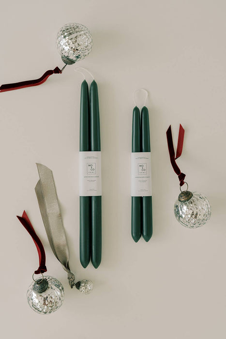 Forest Green | Dipped Beeswax Taper Candles | All Natural: 10 Inch