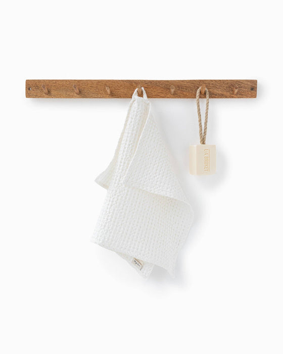 Waffle face towel - White