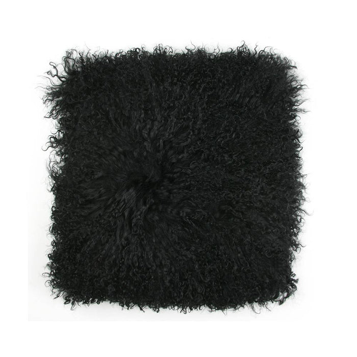 Tibetan Lambskin Pillow Square: Birch