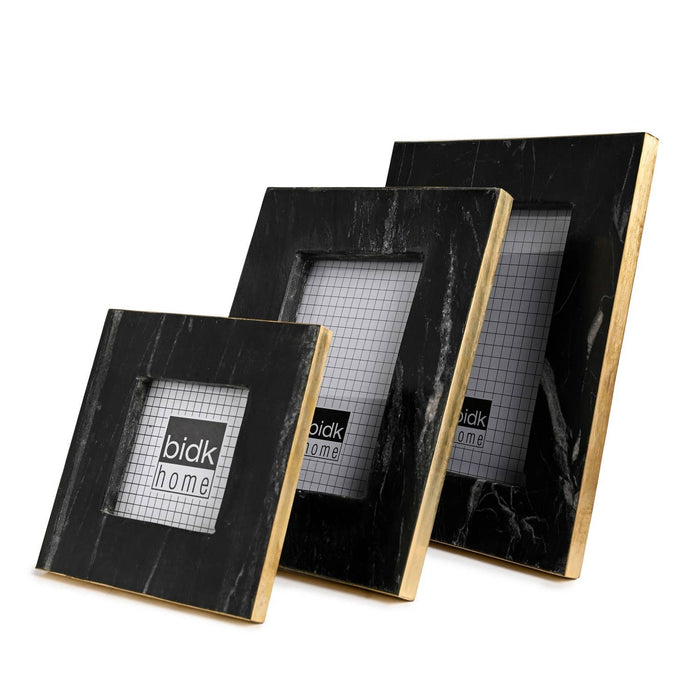 Picture Frame Small: Fits 3.5x3.5" Photo BLACK/BRASS