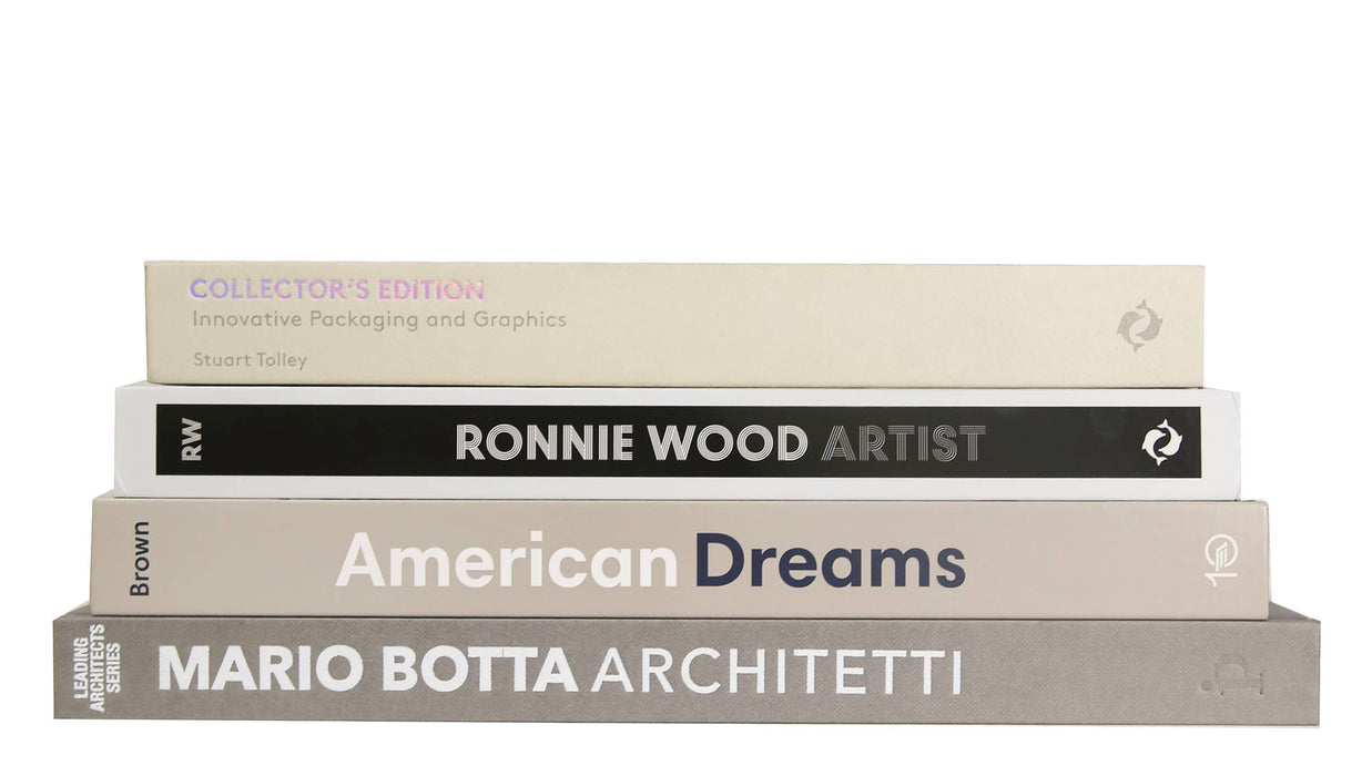 Decorative Grey Books - Smokey Neutrals Coffee Table Stack: Gray