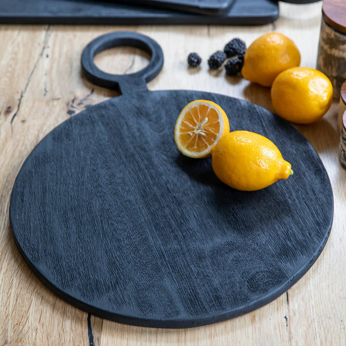 Black Round Mango Cutting Board