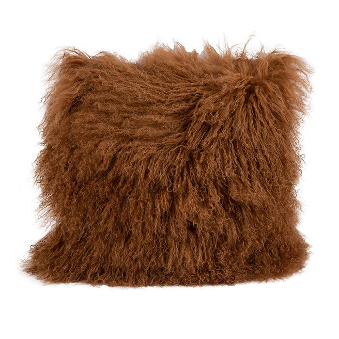 Tibetan Lambskin Pillow Square: Birch