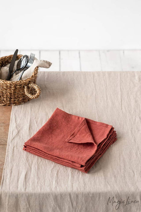 Set of linen napkins in various colors (2 psc.): Natural linen color