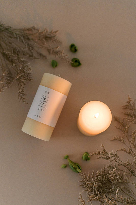 Natural White | 100% Beeswax Pillar Candle | All Natural, Handmade: 3x4 Inch