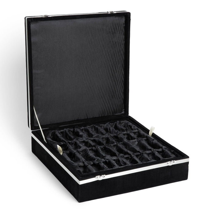 Marble Chess Set with Storage Case - White and Black: 13 inch