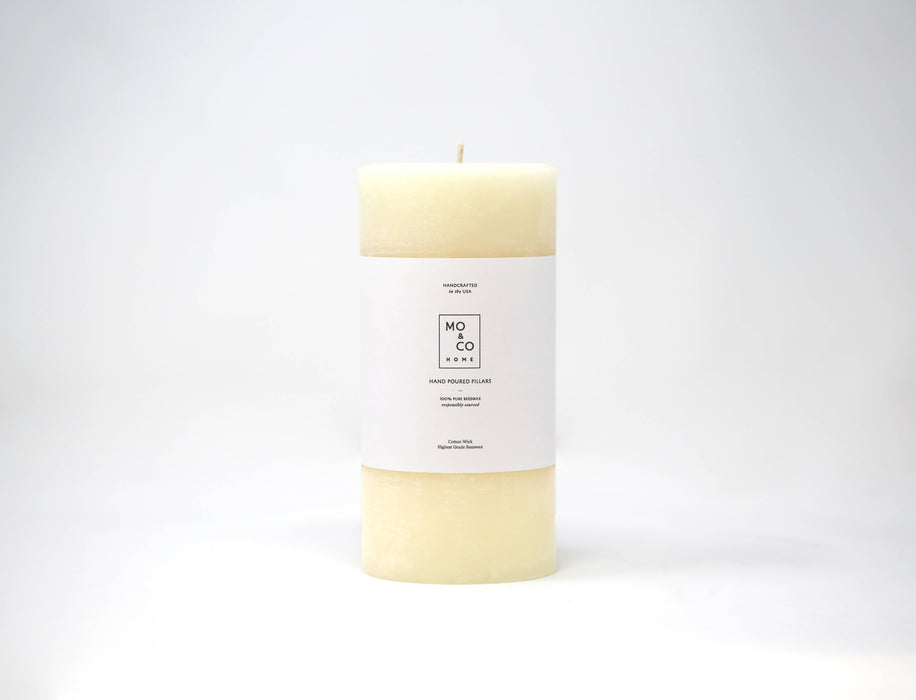 Natural White | 100% Beeswax Pillar Candle | All Natural, Handmade: 3x4 Inch