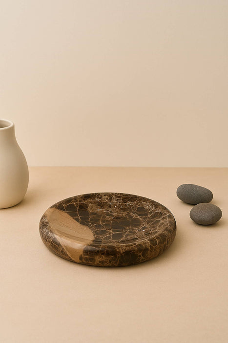Brown Rivera Medium Tray: Brown / MARBLE