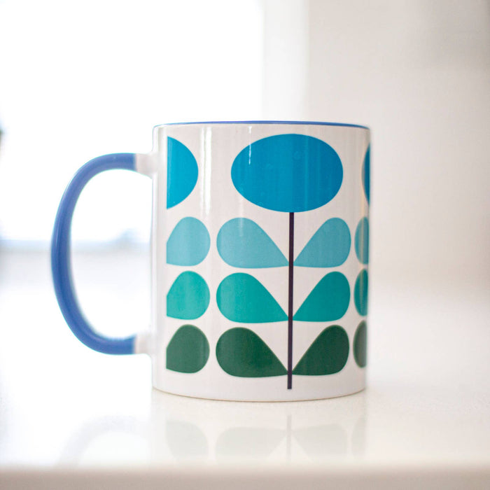 Mod Flower Blue Coffee Mug