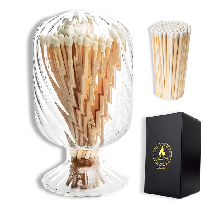 Helix Match Cloche | Unique Gift Set | Matches Included!: White Matches