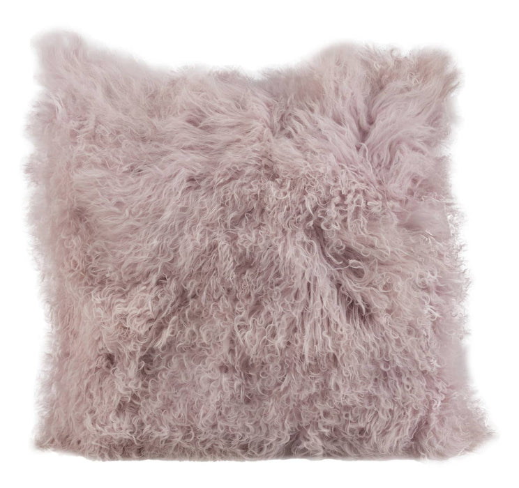 Tibetan Lambskin Pillow Square: Ivory