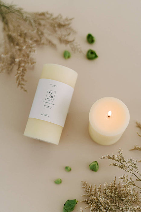 Natural White | 100% Beeswax Pillar Candle | All Natural, Handmade: 3x4 Inch