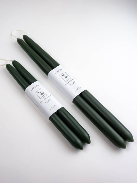 Forest Green | Dipped Beeswax Taper Candles | All Natural: 10 Inch