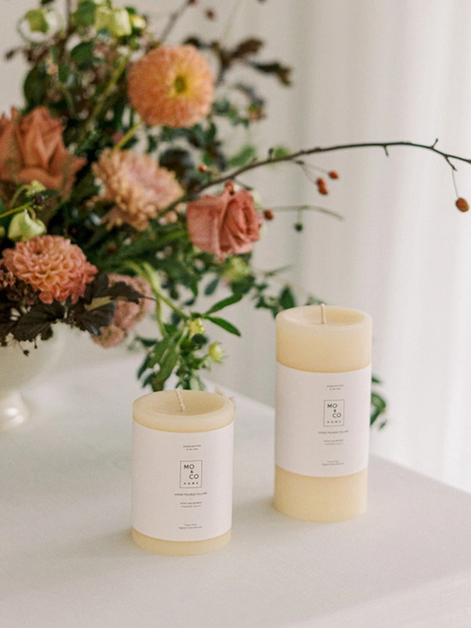 Natural White | 100% Beeswax Pillar Candle | All Natural, Handmade: 3x4 Inch