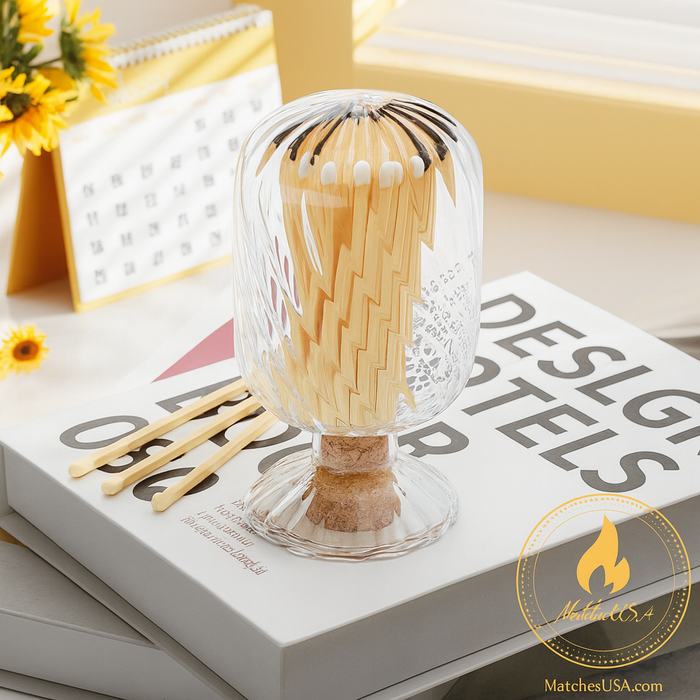 Helix Match Cloche | Unique Gift Set | Matches Included!: White Matches