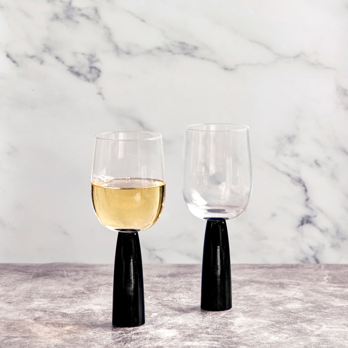 Oslo Wine Glasses - Black - Set of 2