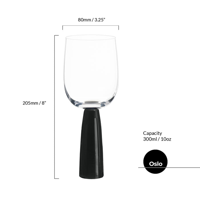 Oslo Wine Glasses - Black - Set of 2