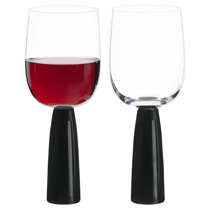 Oslo Wine Glasses - Black - Set of 2