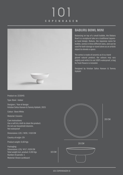 Baburu Bowl, Mini - Bone White - 101 CPH