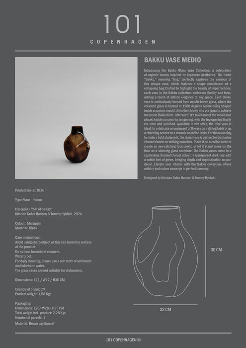 101 Copenhagen Bakku Vase, Medio - Smoked Forest