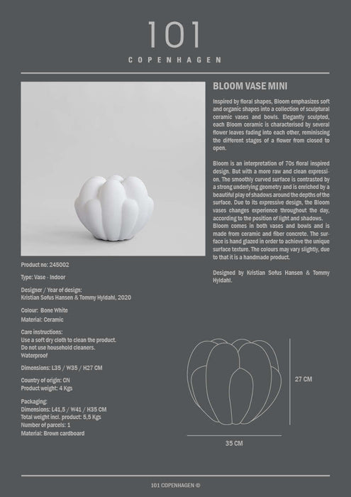 101 Copenhagen Bloom Vase, Mini - Bone White